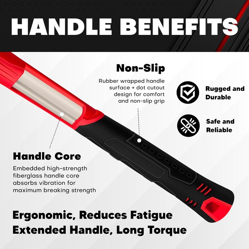 ct 2 Piece Hammer Set, 3lb Sledge Hammer-Drilling Hammer & blacksmith hammer,mini sledge, cross peen hammer, Fiberglass & Soft No-Slip Handle,Perfect for Demolition, Construction and Blacksmithing - Image 5